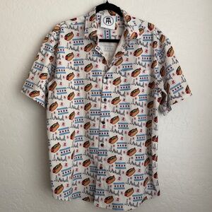 Tropical Bros x Barstool Men's Chicago Hot Dog Hawaiian Short Sleeve Shirt Large
